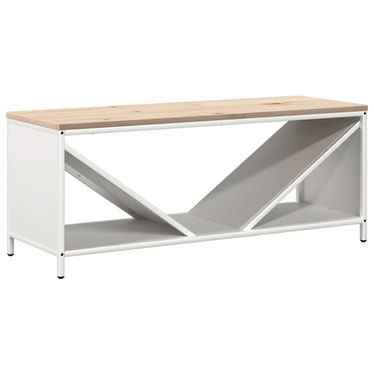 Rastrelliera per Legna da Ardere con Piano Bianca 100x40x60 cm