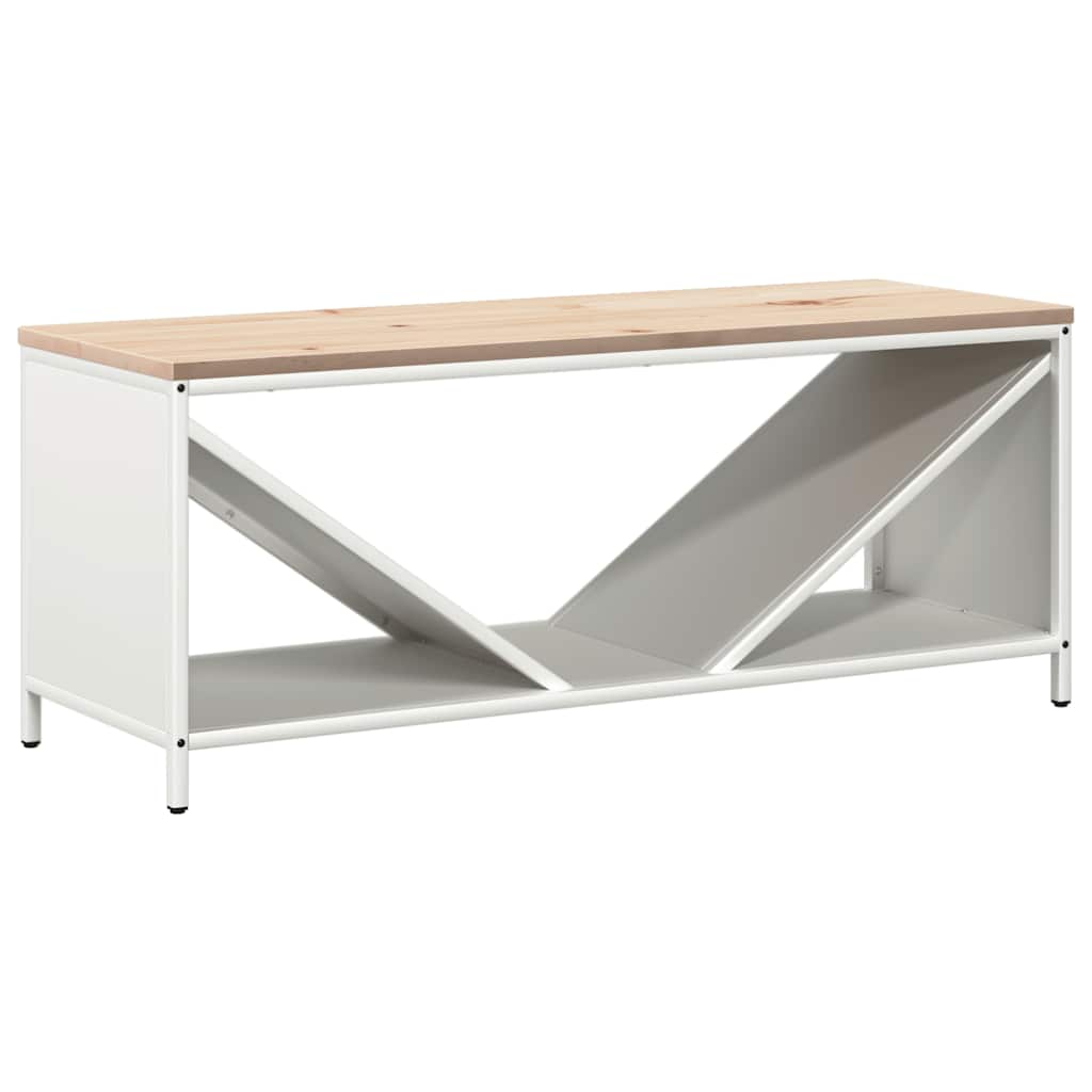 Rastrelliera per Legna da Ardere con Piano Bianca 100x40x60 cm 864256