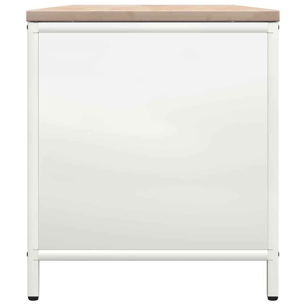 Rastrelliera per Legna da Ardere-Portalegna con Piano Bianca 100x40x60 cm