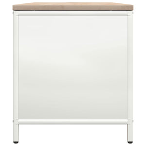 Rastrelliera per Legna da Ardere con Piano Bianca 100x40x60 cm 864256