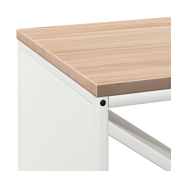 Rastrelliera per Legna da Ardere con Piano Bianca 100x40x60 cm 864256