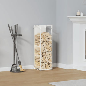 Rastrelliera per Legna da Ardere-Portalegna Bianca 25x25x80 cm