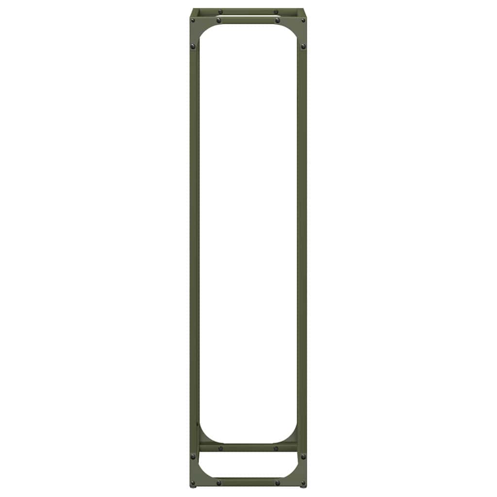 Rastrelliera per Legna da Ardere Verde Oliva 25x25x100 cm 864270