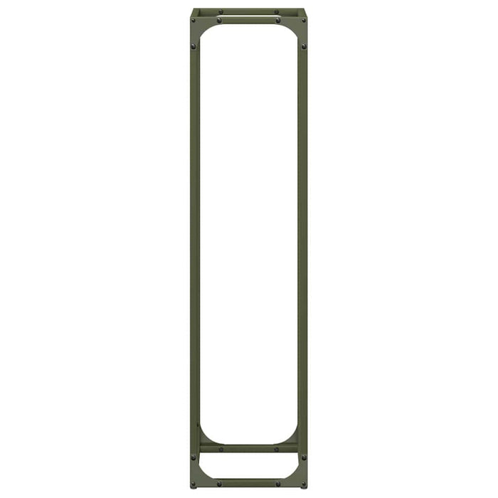 Rastrelliera per Legna da Ardere Verde Oliva 25x25x100 cm 864270