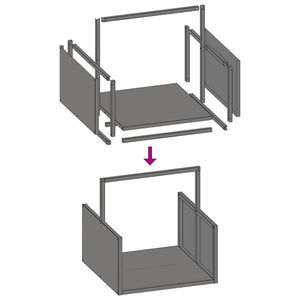 vidaXL Rastrelliera per Legna da Ardere Nera 40x40x40 cm
