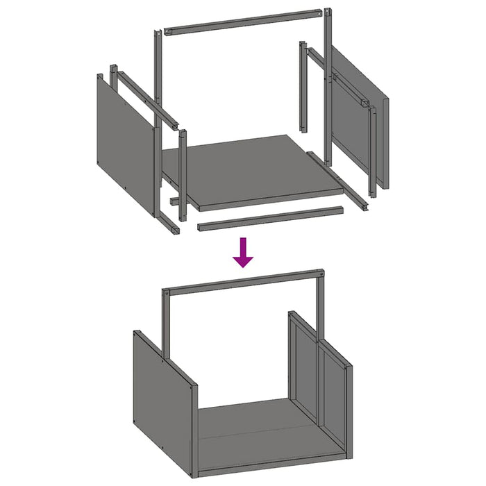 vidaXL Rastrelliera per Legna da Ardere Nera 40x40x40 cm
