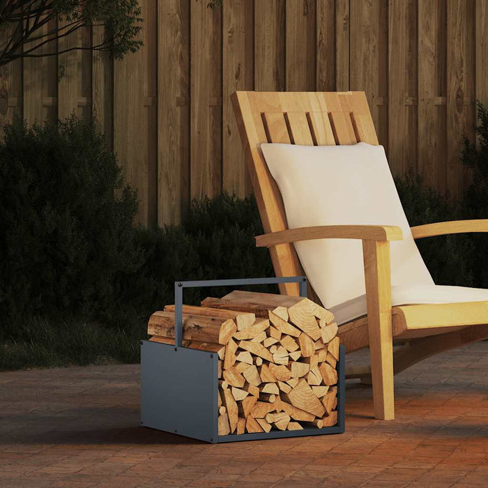 Rastrelliera per Legna da Ardere Antracite 40x40x40 cm 864273