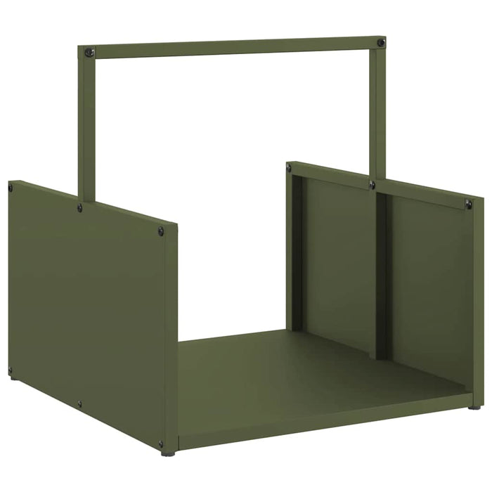 Rastrelliera per Legna da Ardere Verde Oliva 40x40x40 cm 864274