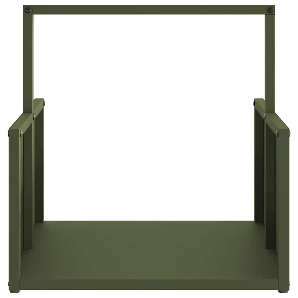 Rastrelliera per Legna da Ardere Verde Oliva 40x40x40 cm 864274