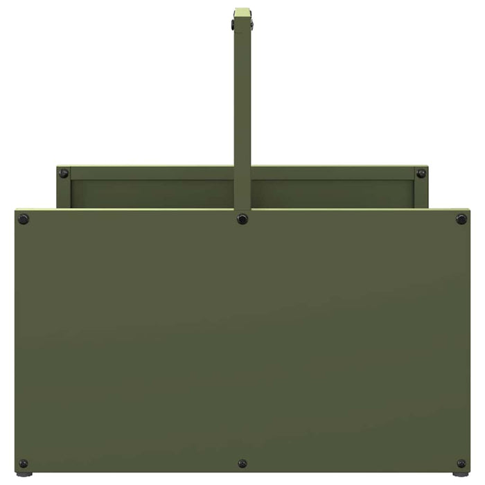 Rastrelliera per Legna da Ardere-Portalegna Verde Oliva 40x40x40 cm 951099