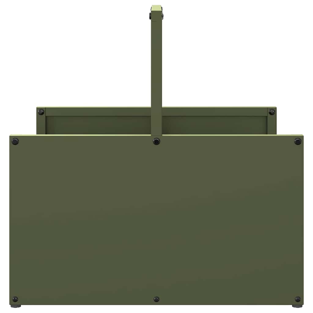 Rastrelliera per Legna da Ardere Verde Oliva 40x40x40 cm