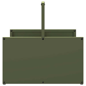 Rastrelliera per Legna da Ardere Verde Oliva 40x40x40 cm