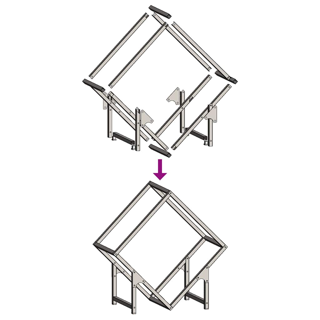 Rastrelliera per Legna da Ardere Antracite 50x25x50 cm 864277