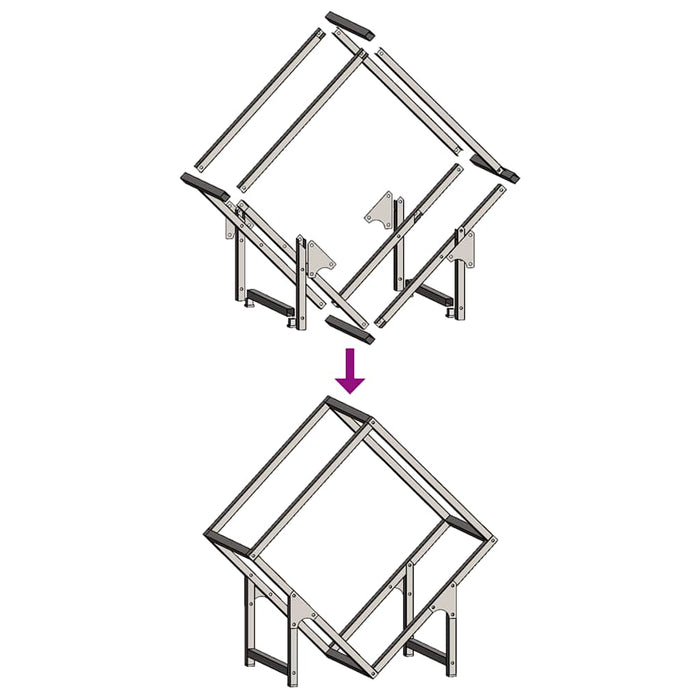 Rastrelliera per Legna da Ardere Antracite 50x25x50 cm 864277