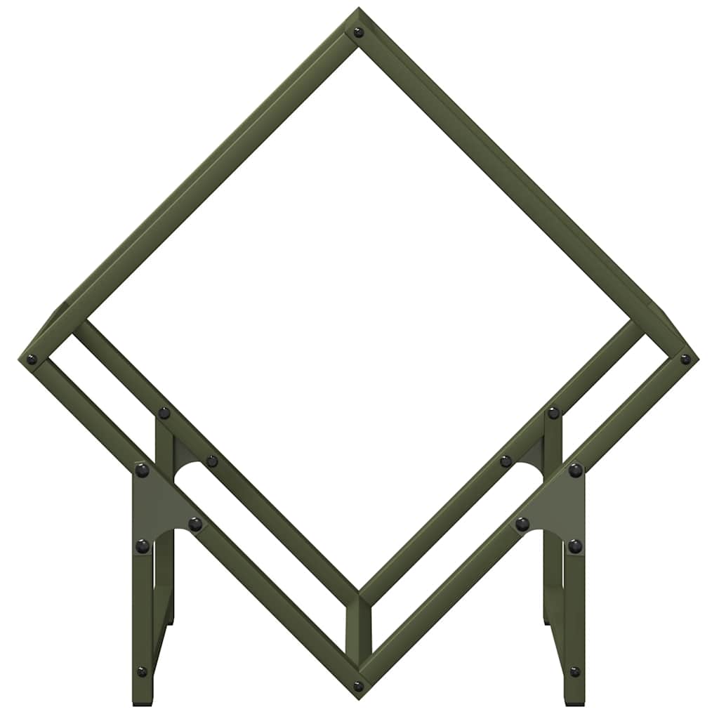 vidaXL Rastrelliera per Legna da Ardere Verde Oliva 50x25x50 cm