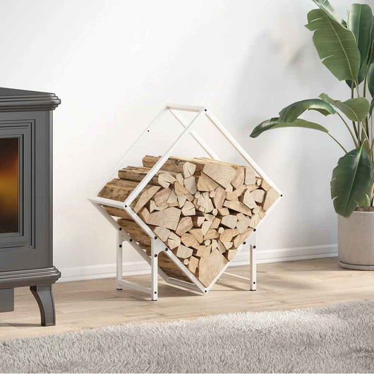 Rastrelliera per Legna da Ardere-Portalegna Bianca 60x25x60 cm 131462