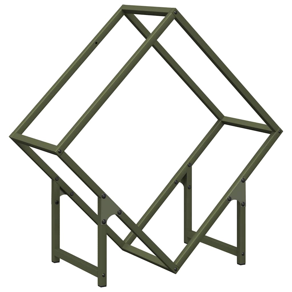 Rastrelliera per Legna da Ardere Verde Oliva 60x25x60 cm 864282