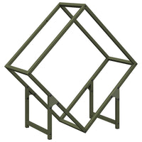 Rastrelliera per Legna da Ardere Verde Oliva 60x25x60 cm 864282