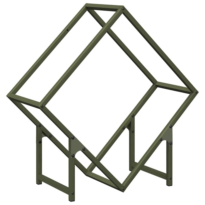 Rastrelliera per Legna da Ardere Verde Oliva 60x25x60 cm 864282