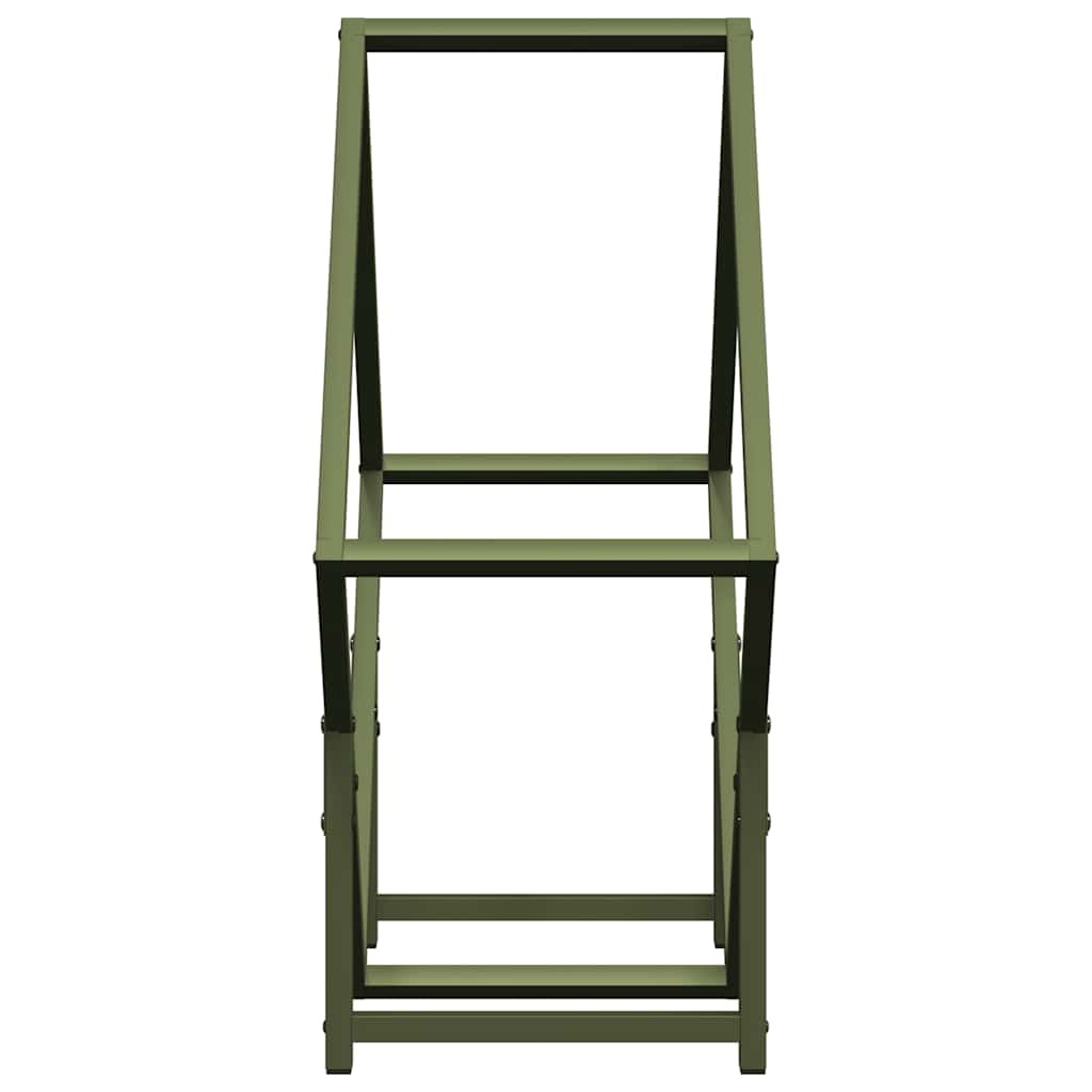 Rastrelliera per Legna da Ardere Verde Oliva 60x25x60 cm 864282