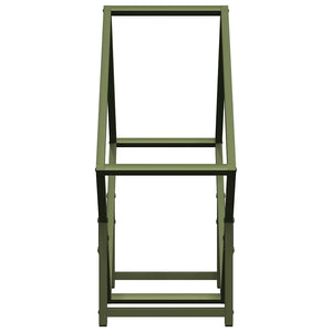 Rastrelliera per Legna da Ardere Verde Oliva 60x25x60 cm 864282