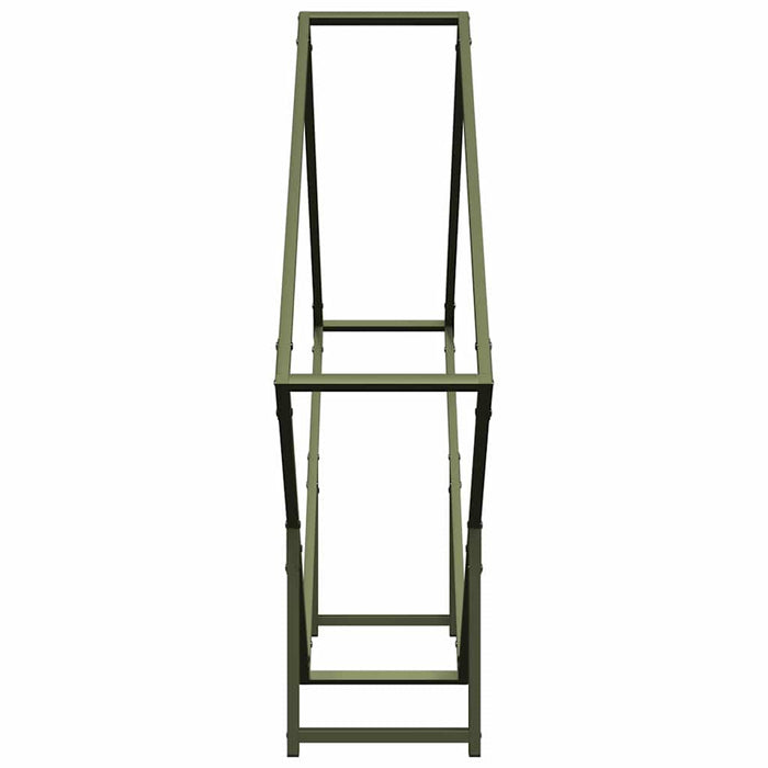 vidaXL Rastrelliera per Legna da Ardere Verde Oliva 100x25x100 cm