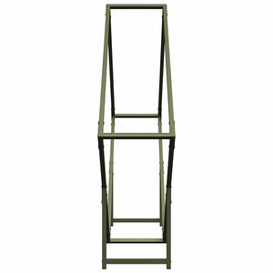 Rastrelliera per Legna da Ardere Verde Oliva 100x25x100 cm 864290