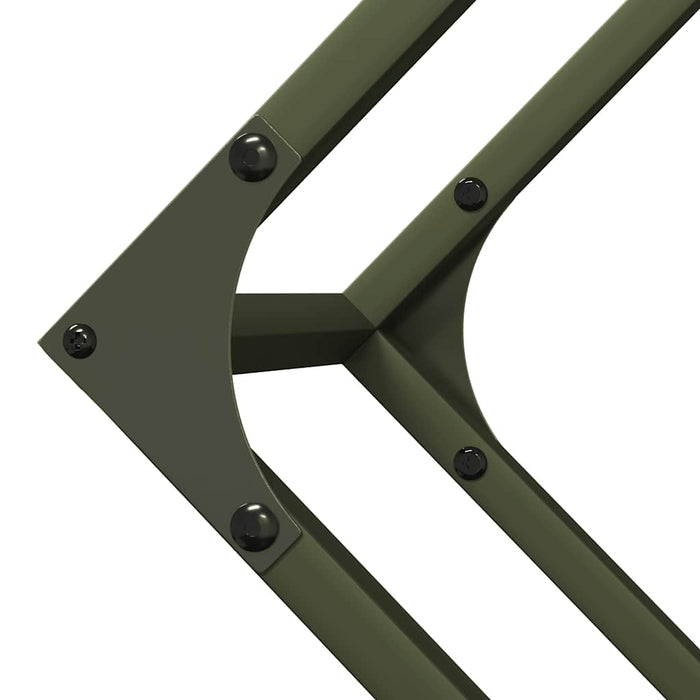 vidaXL Rastrelliera per Legna da Ardere Verde Oliva 100x25x100 cm