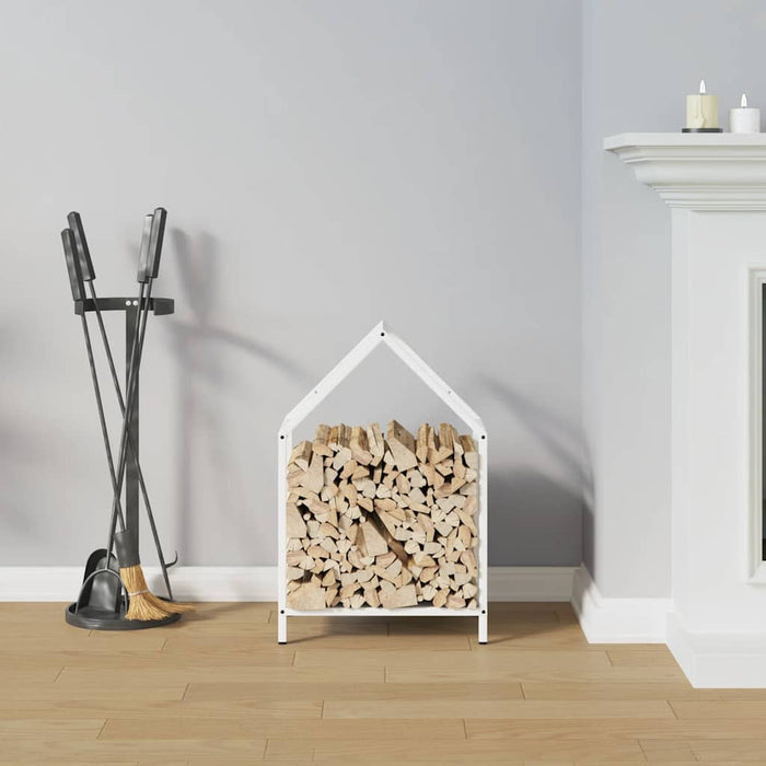 Rastrelliera per Legna da Ardere-Portalegna Bianca 40x25x60 cm