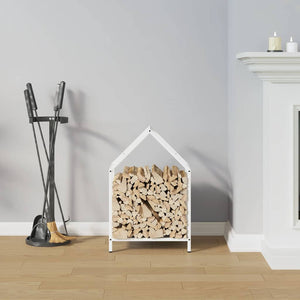 Rastrelliera per Legna da Ardere Bianca 40x25x60 cm 864292