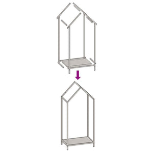 Rastrelliera per Legna da Ardere Nera 40x25x90 cm 864295