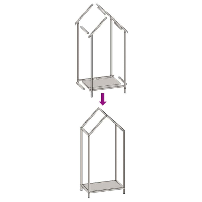 Rastrelliera per Legna da Ardere Nera 40x25x90 cm 864295