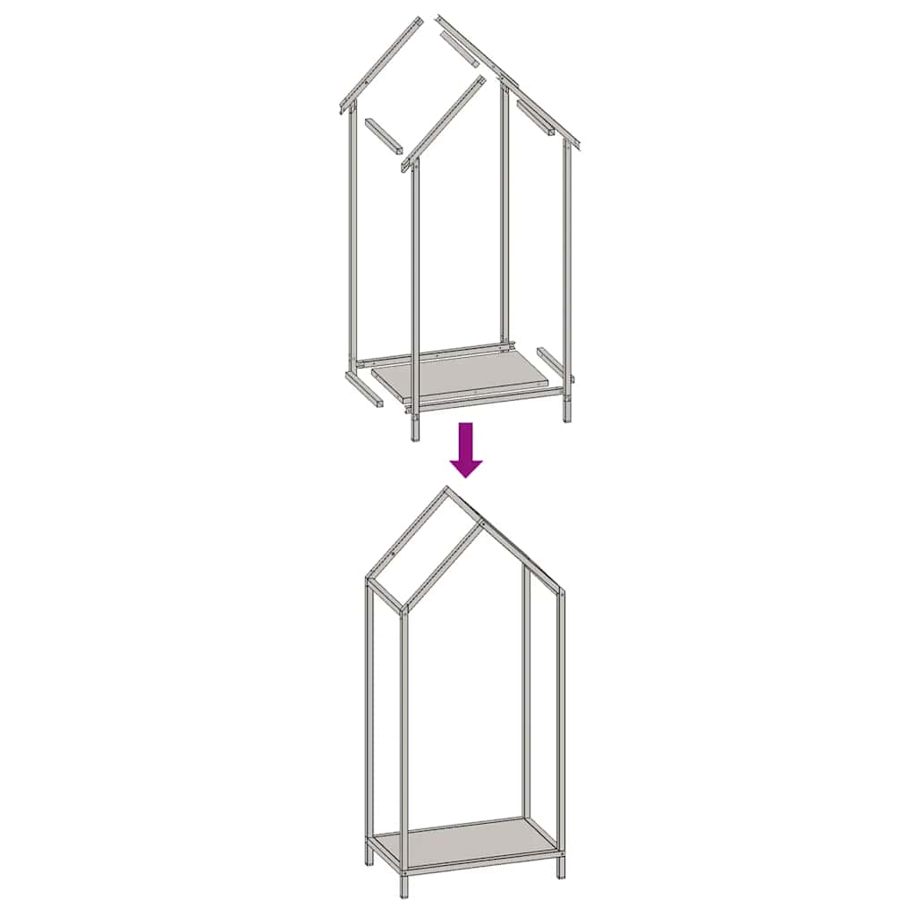 Rastrelliera per Legna da Ardere Bianca 40x25x90 cm 864296