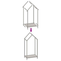 Rastrelliera per Legna da Ardere Bianca 40x25x90 cm 864296