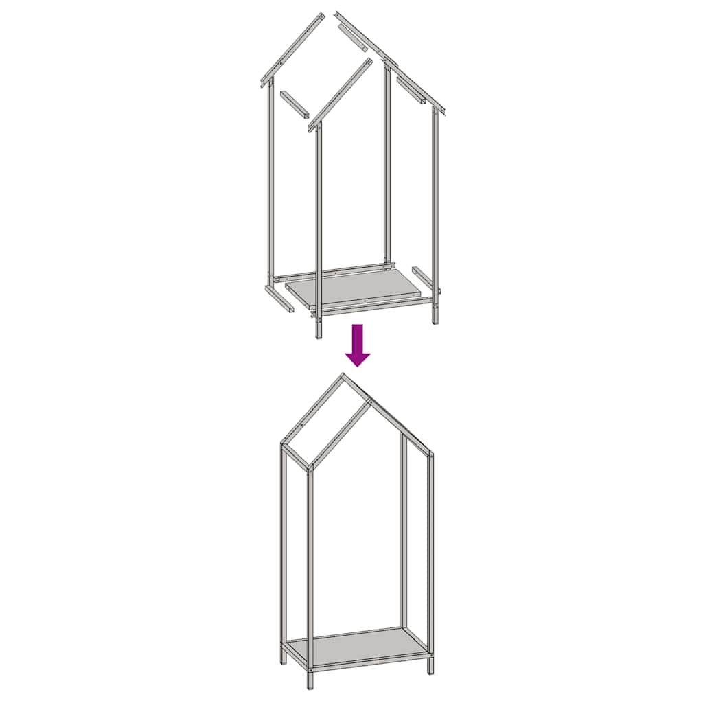 Rastrelliera per Legna da Ardere Antracite 40x25x90 cm 864297