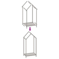 Rastrelliera per Legna da Ardere Antracite 40x25x90 cm 864297