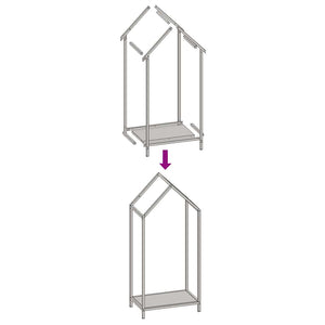 Rastrelliera per Legna da Ardere Antracite 40x25x90 cm 864297