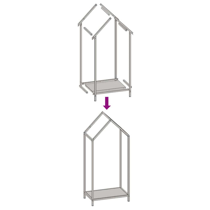 Rastrelliera per Legna da Ardere Antracite 40x25x90 cm 864297