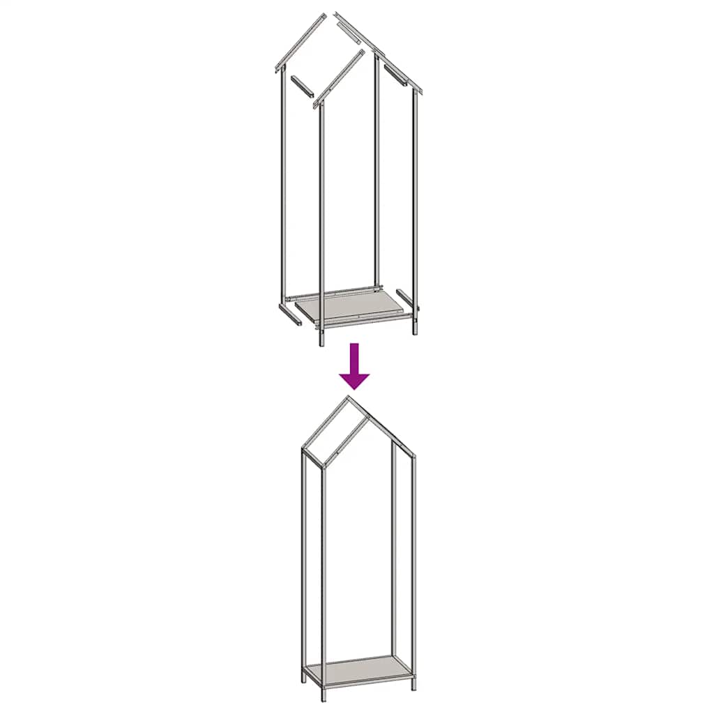 vidaXL Rastrelliera per Legna da Ardere Antracite 40x25x120 cm