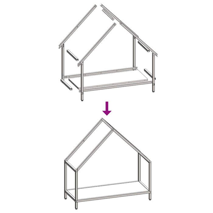 Rastrelliera per Legna da Ardere Nera 60x25x60 cm 864303