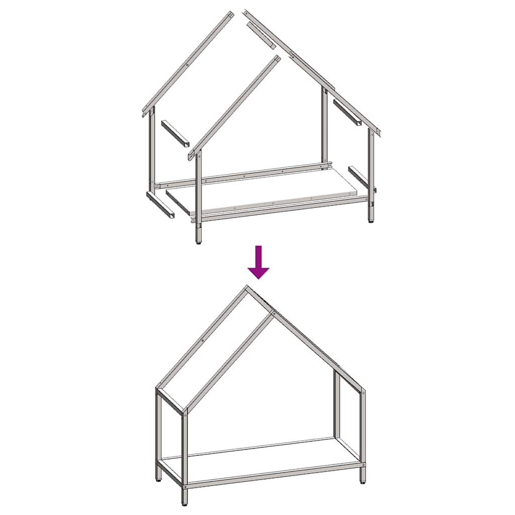 Rastrelliera per Legna da Ardere Antracite 60x25x60 cm