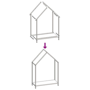 Rastrelliera per Legna da Ardere Nera 60x25x90 cm 864307