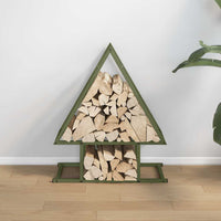 Rastrelliera per Legna da Ardere Verde Oliva 50x25x60 cm 864314