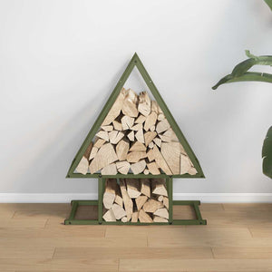 Rastrelliera per Legna da Ardere Verde Oliva 50x25x60 cm 864314