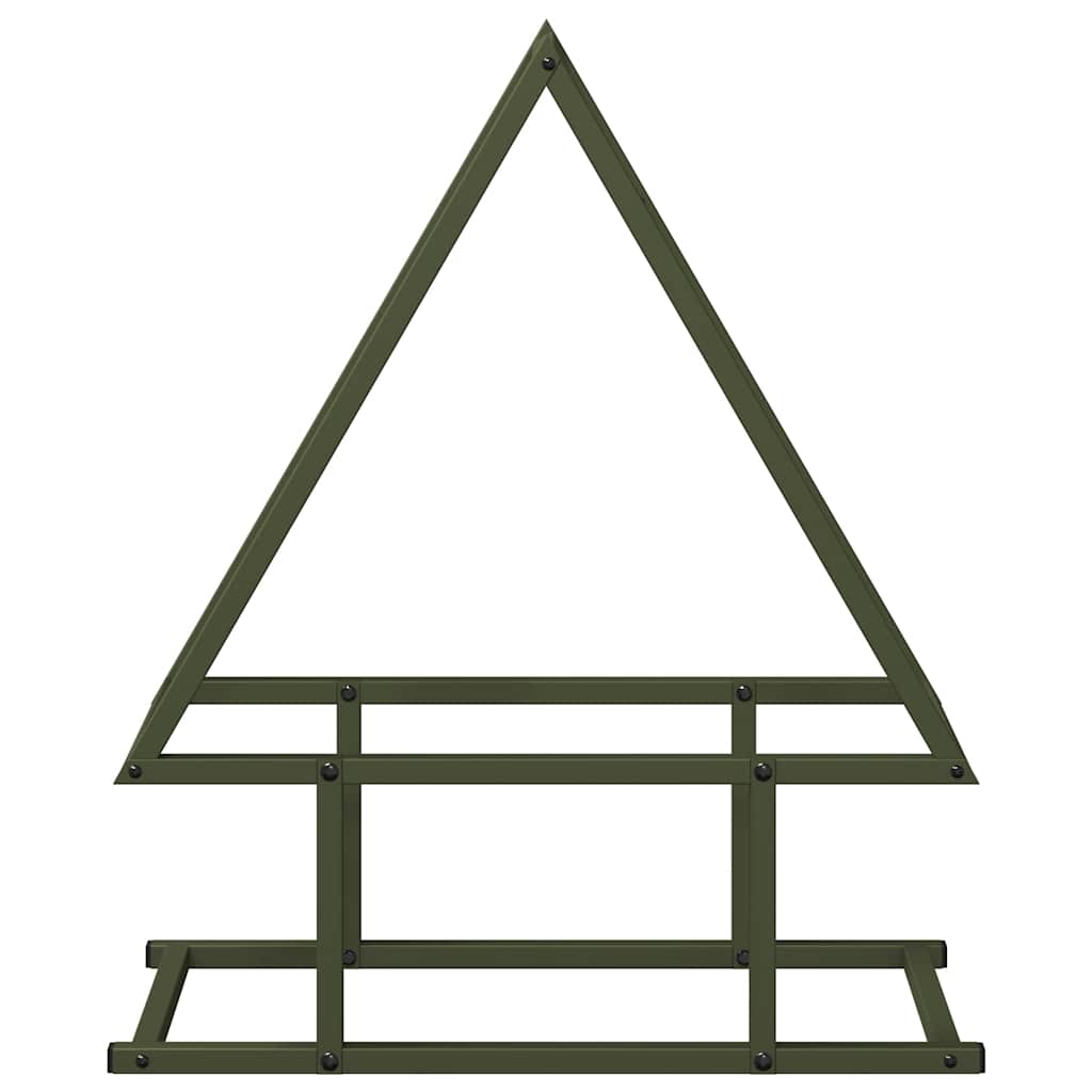 vidaXL Rastrelliera per Legna da Ardere Verde Oliva 50x25x60 cm