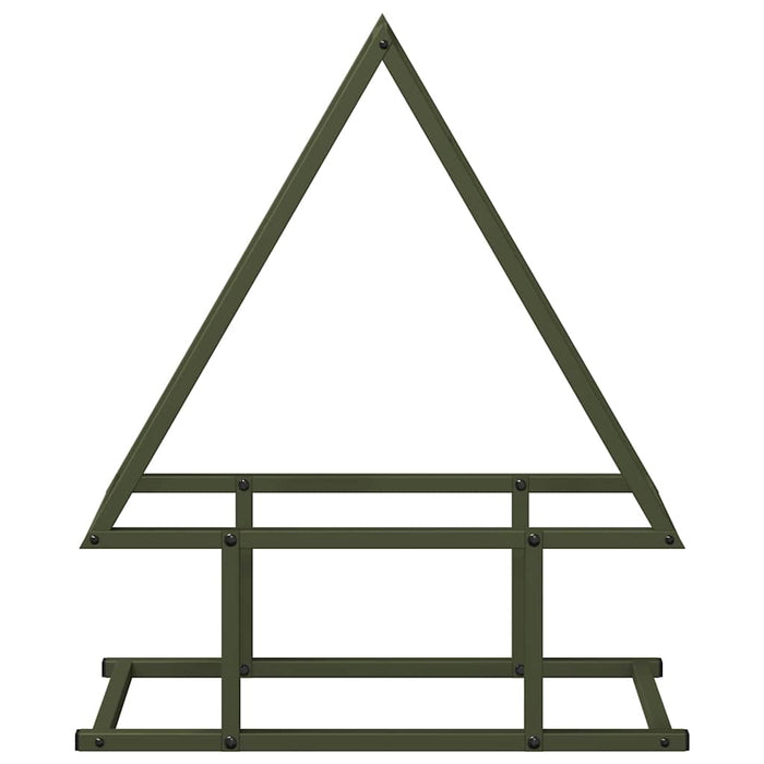 vidaXL Rastrelliera per Legna da Ardere Verde Oliva 50x25x60 cm
