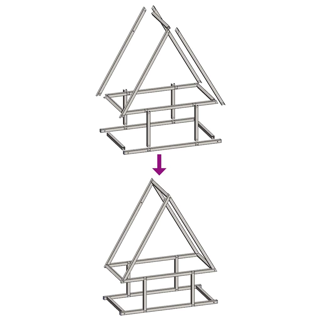 vidaXL Rastrelliera per Legna da Ardere Verde Oliva 50x25x60 cm