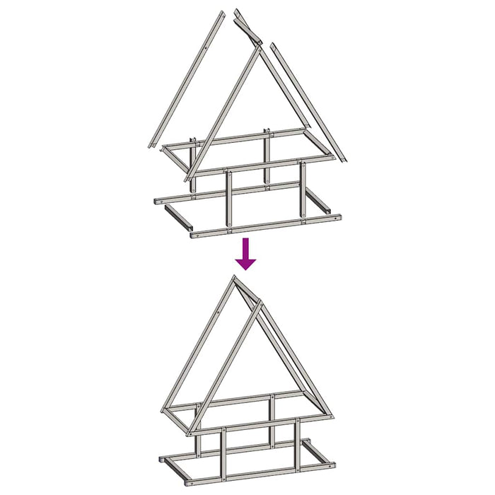 vidaXL Rastrelliera per Legna da Ardere Verde Oliva 50x25x60 cm