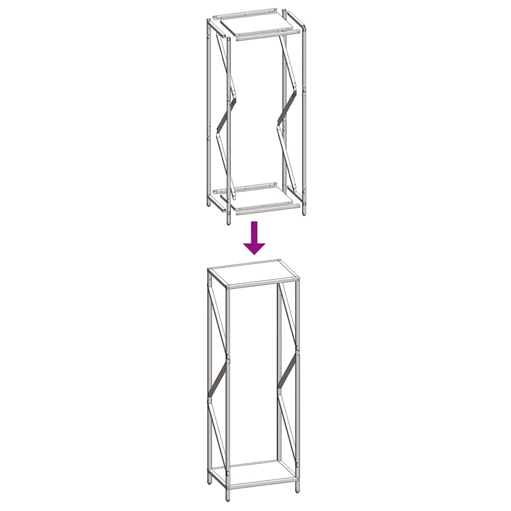 Rastrelliera per Legna da Ardere Bianca 34x25x100 cm 864324