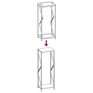 Rastrelliera per Legna da Ardere Bianca 34x25x100 cm 864324